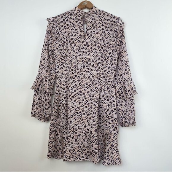 Avec Les Filles Leopard Ruffled Fit & Flare Dress - Picture 3 of 11